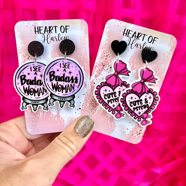 Badass Woman Dangle Earrings