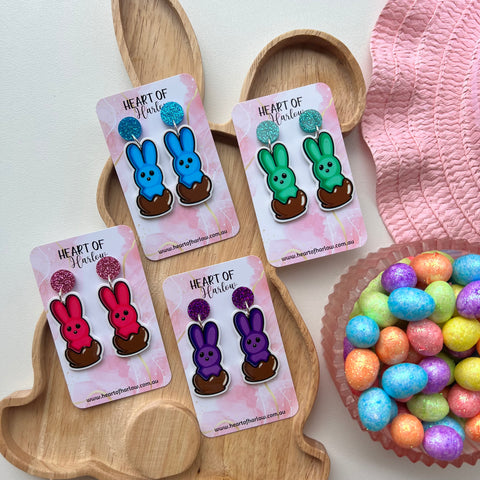 Chocolate Peeps Dangle Earrings