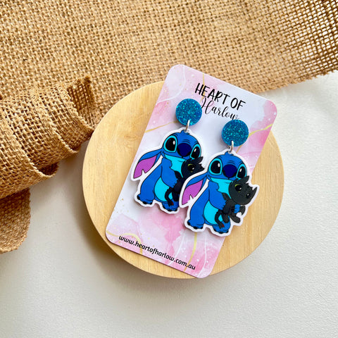 Alien 626 and Dragon Dangle Earrings