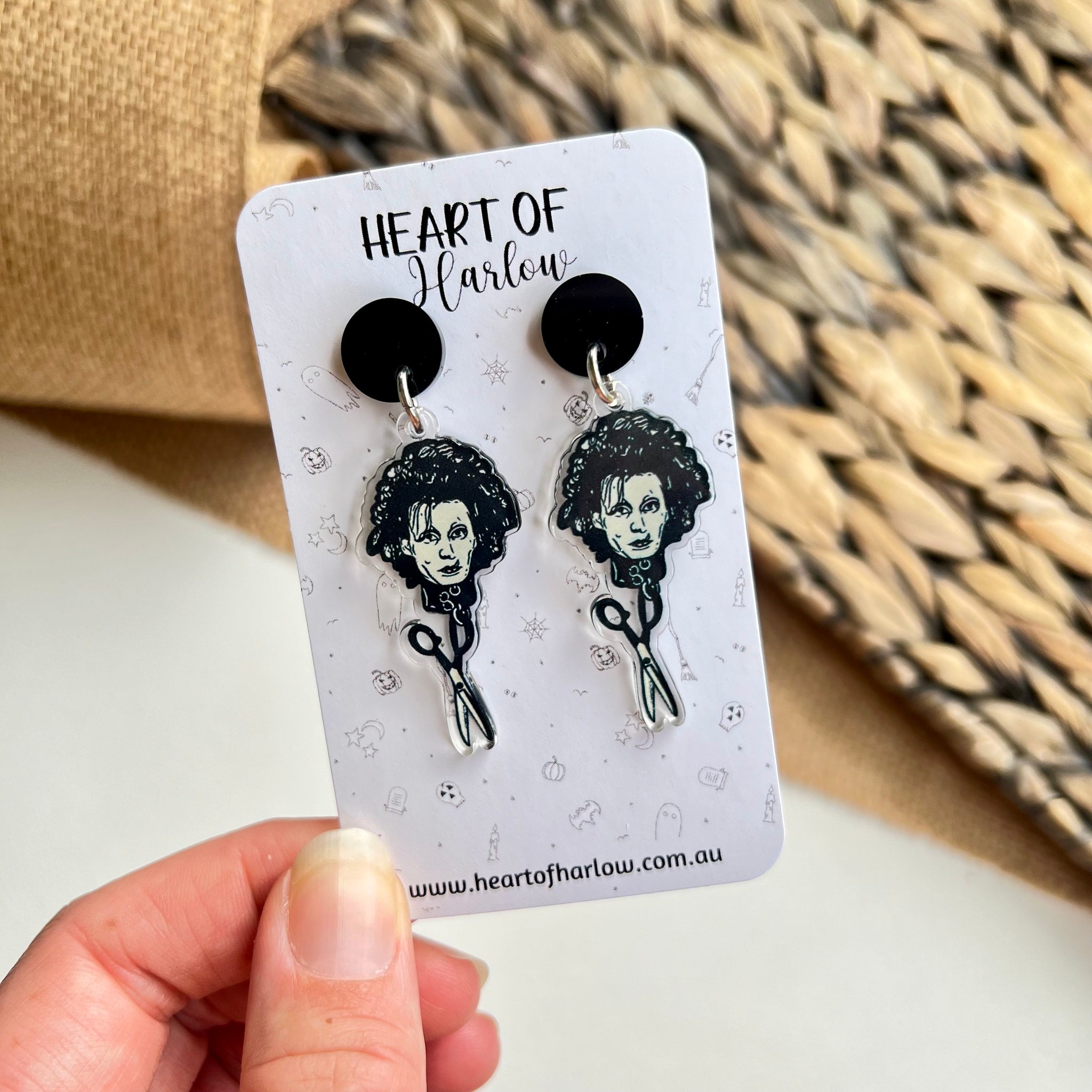 Scissorhands Head Dangle Earrings