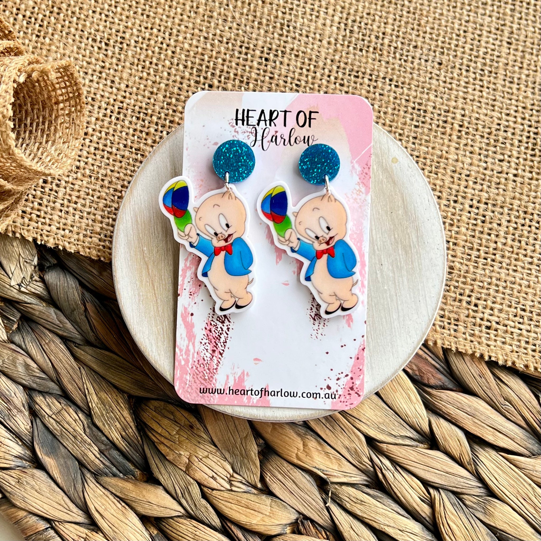 Tunes Pig Dangle Earrings