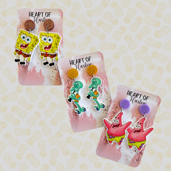 Square Pants Dangle Earrings