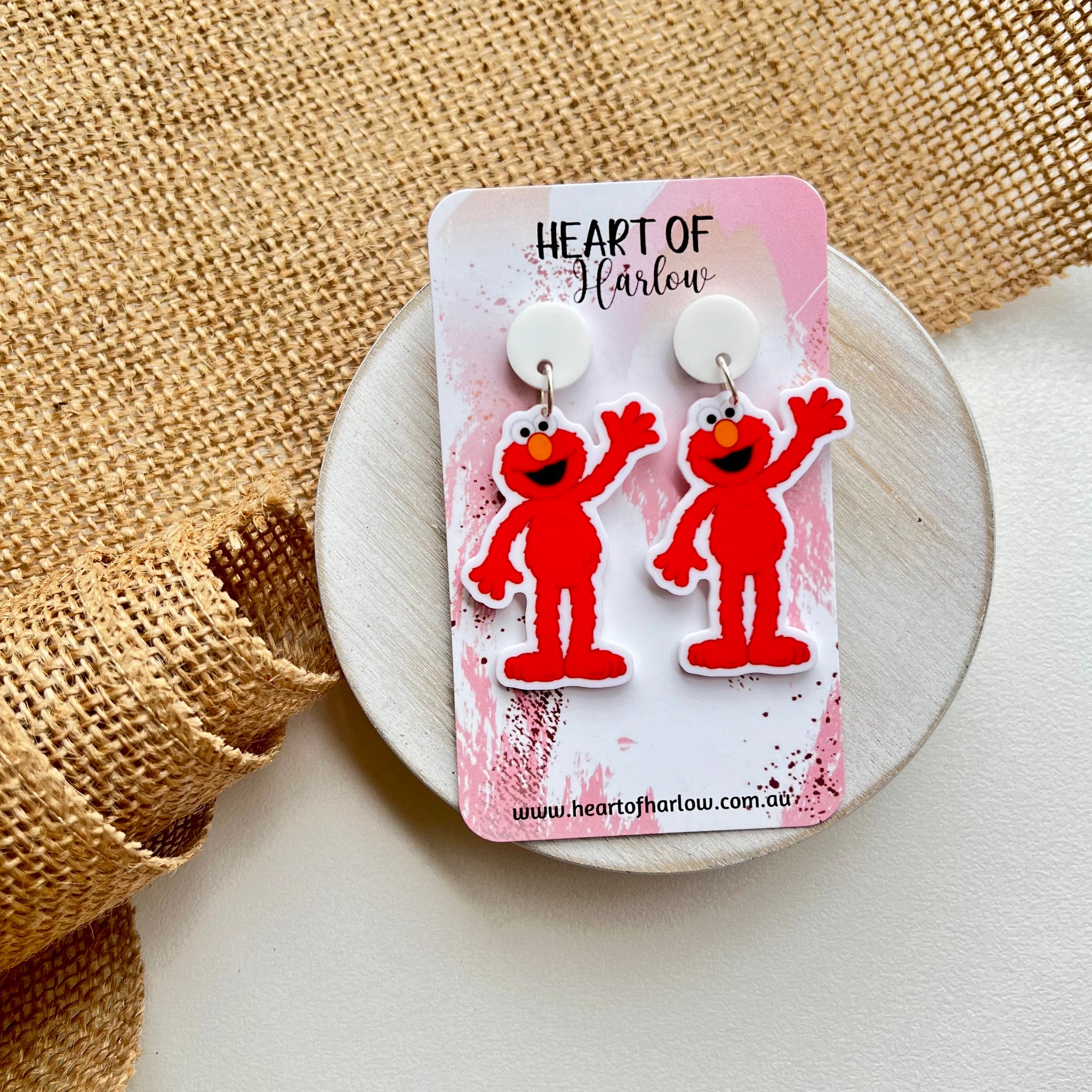 Red Monster Body Dangle Earrings