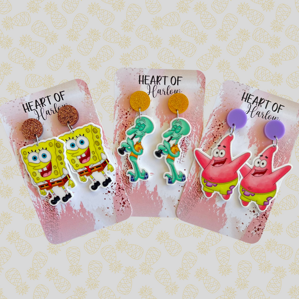 Square Pants Dangle Earrings