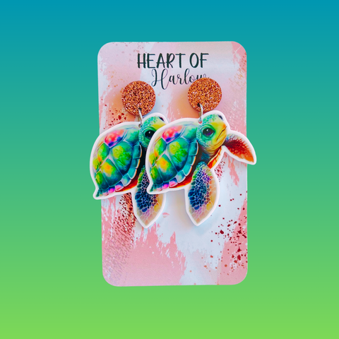 Sea Turtle Dangle Earrings