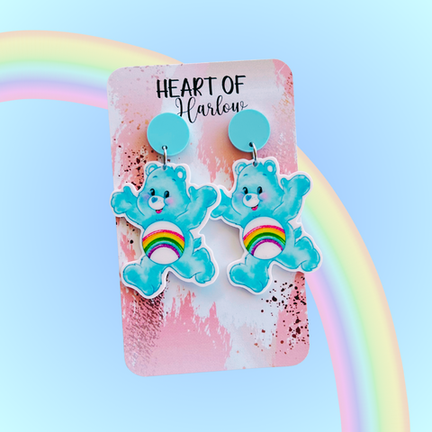 Blue Bear Dangle Earrings