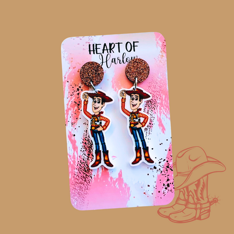 Checkered Cowboy Dangle Earrings