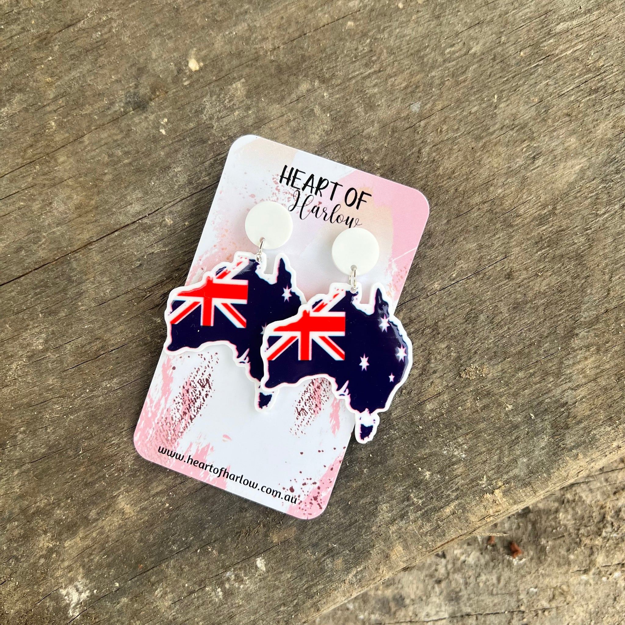 Flag Filled Australia Dangle Earrings