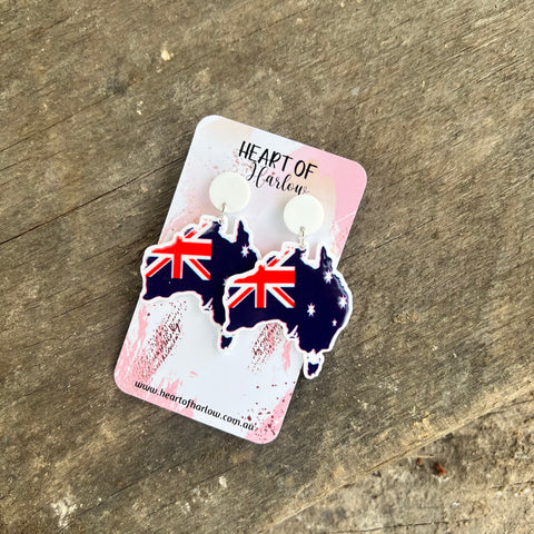 Flag Filled Australia Dangle Earrings