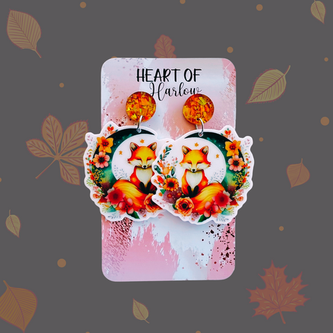 Fox Moon Dangle Earrings