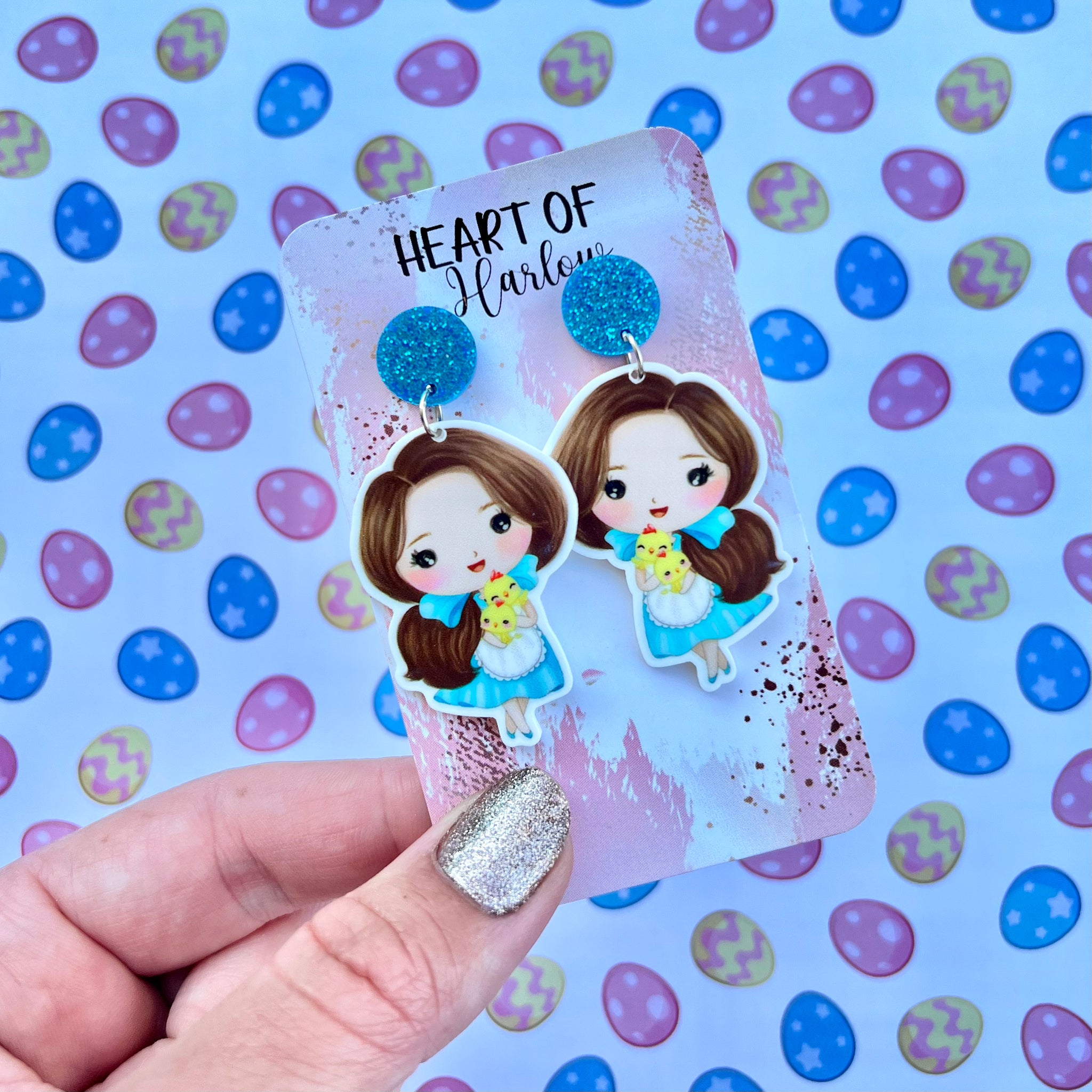 Book Girl Easter Princess Dangle Earrings