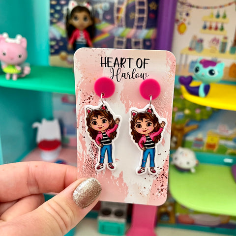 Cat Girl Dangle Earrings