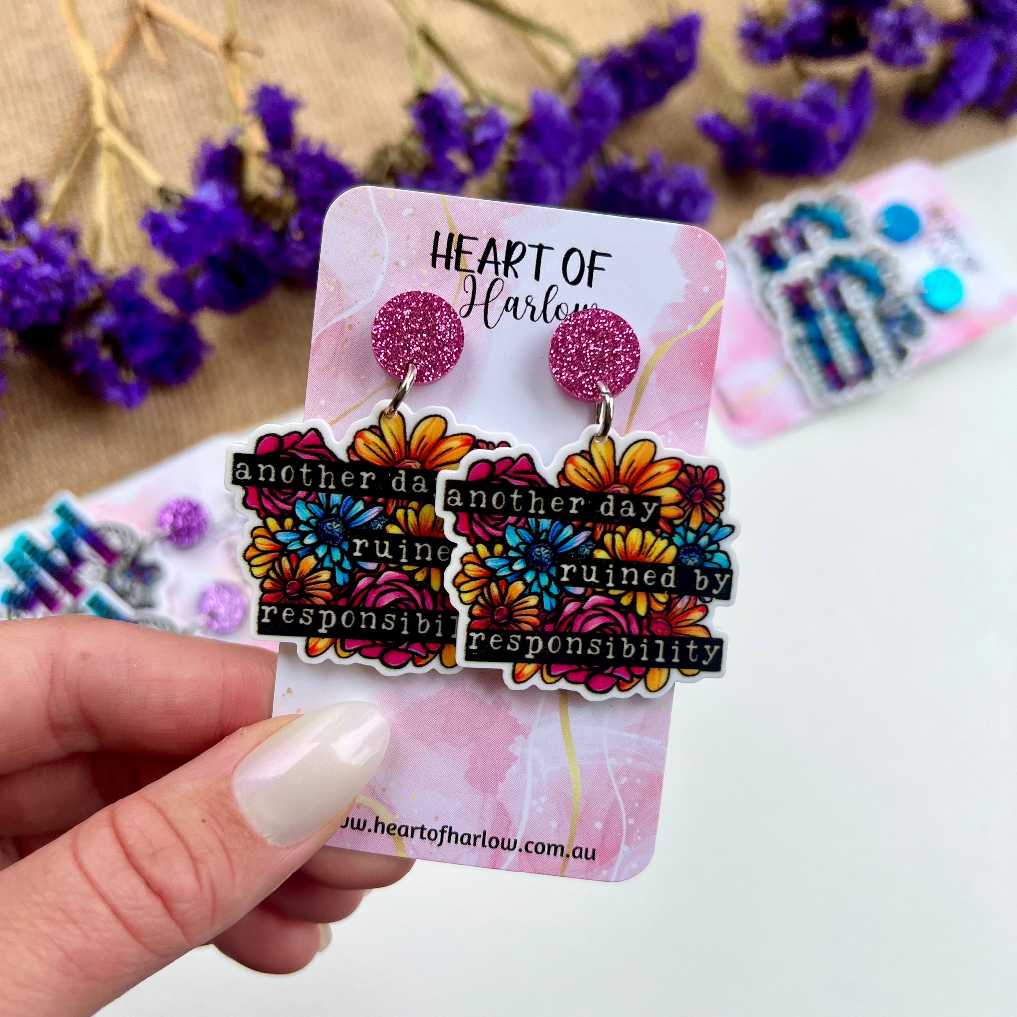 Another Day Ruined...Dangle Earrings