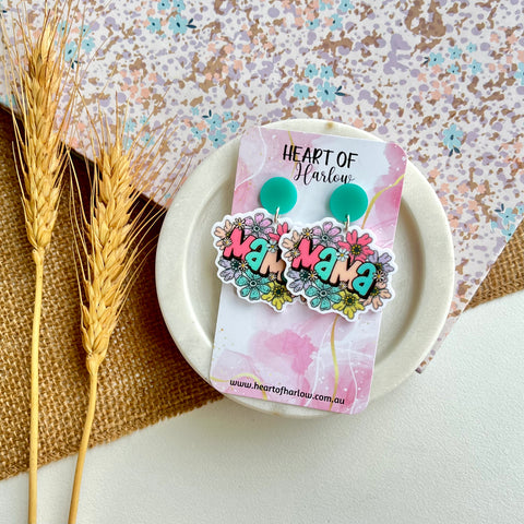 Mama Flowers Dangle Earrings