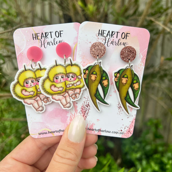 Gumnut Babies Dangle Earrings