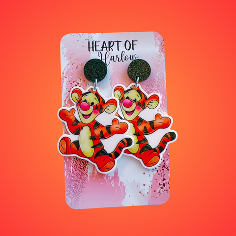 Baby Tiger Dangle Earrings