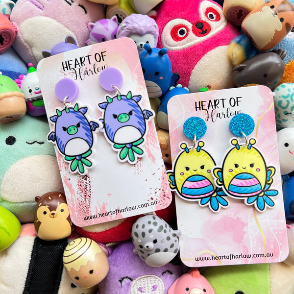 Dragon Mallow Dangle Earrings