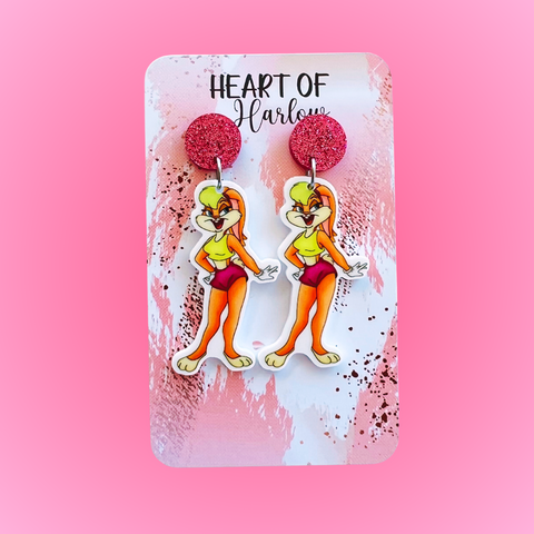 Tunes Girl Bunny Dangle Earrings