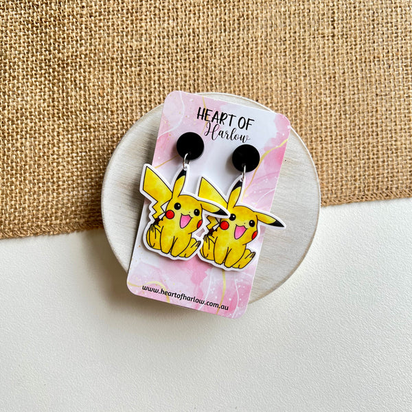 Pocket Pals Yellow Dangle Earrings