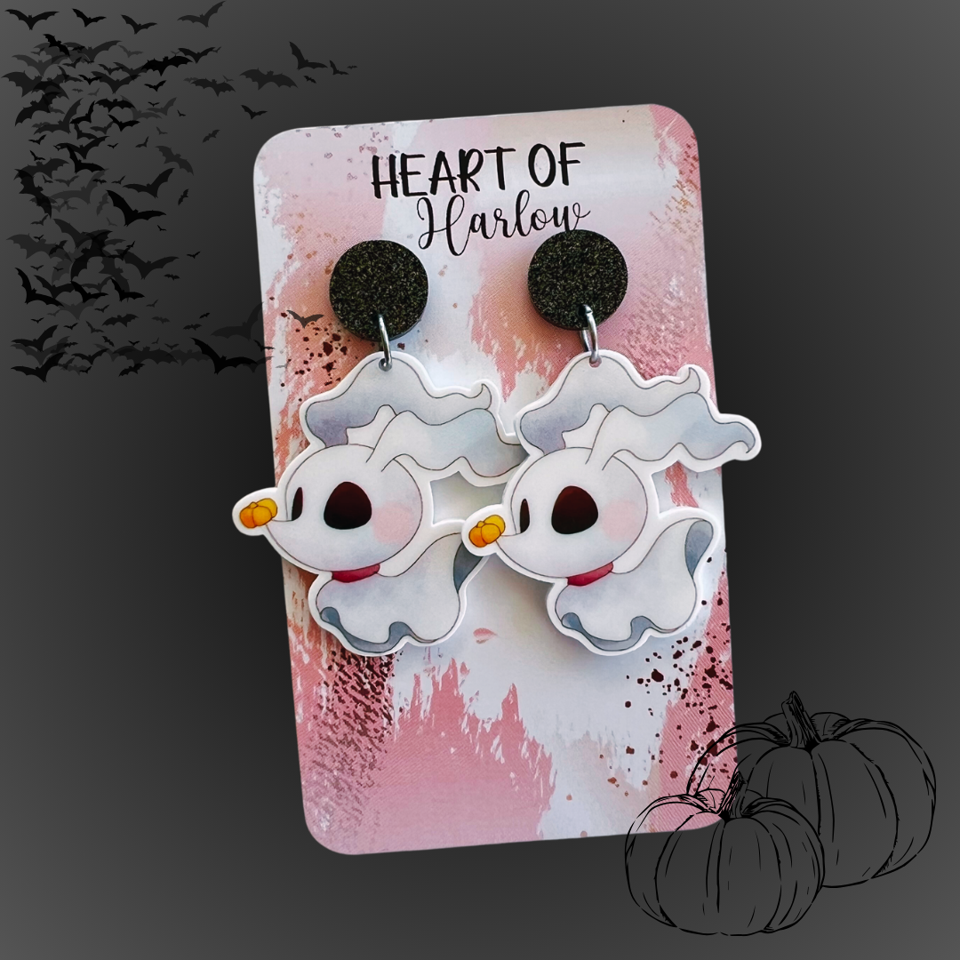 Ghost Dog Dangle Earrings