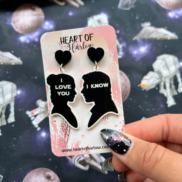 I Love You, I Know Dangle Earrings
