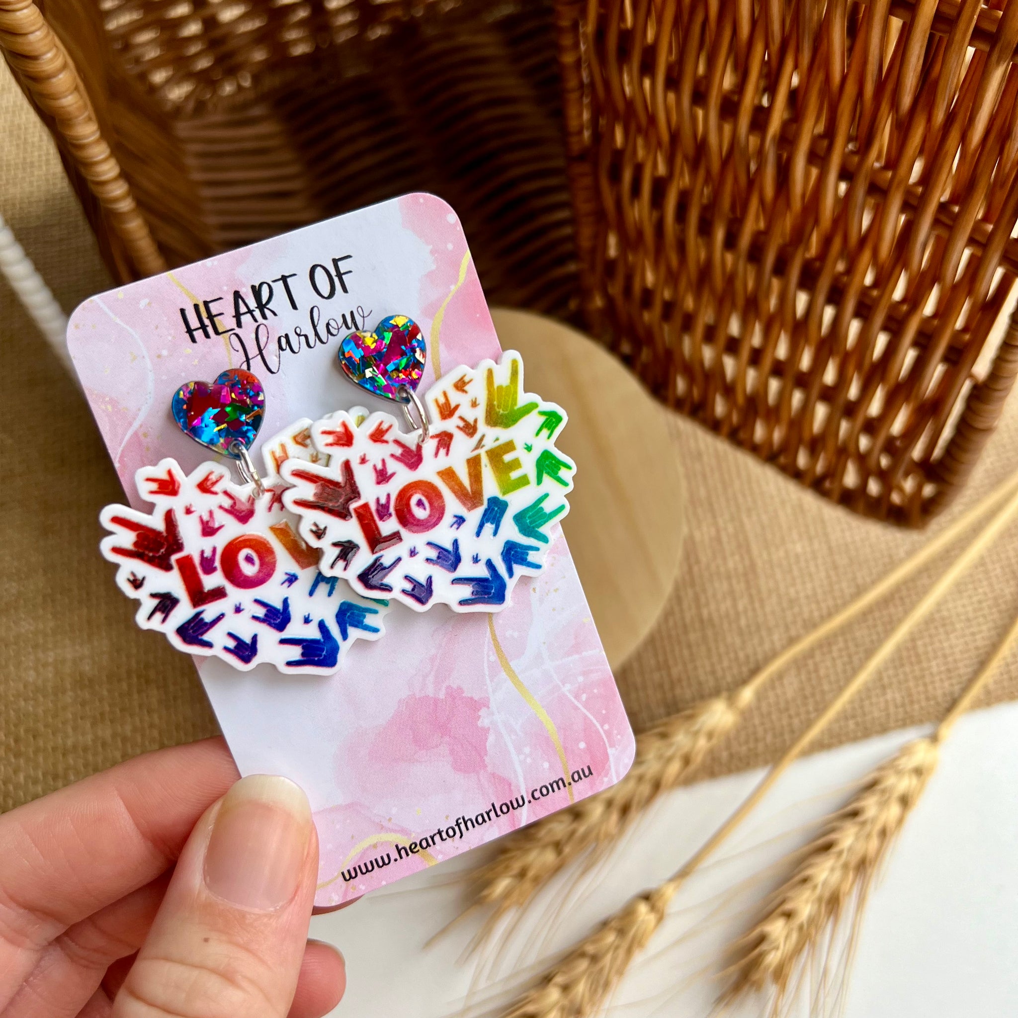 ASL Love Dangle Earrings