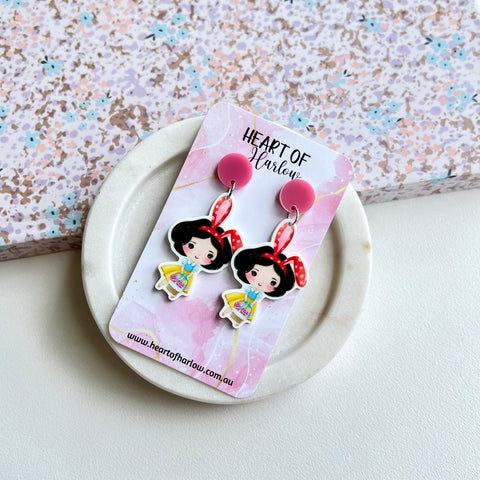 Black Haired Easter Princess Dangle Earrings