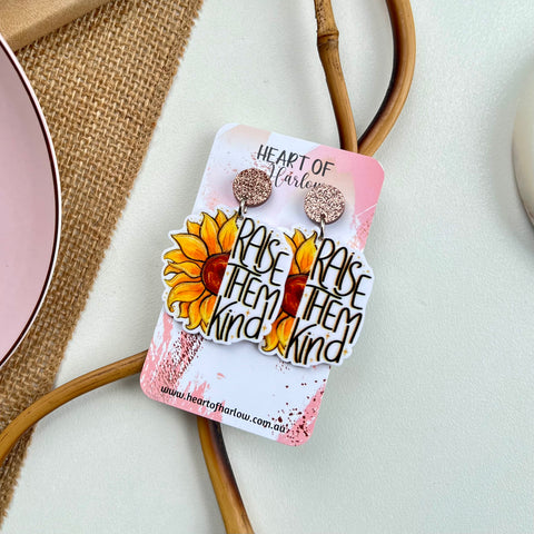 Raise Them Kind Sunflower Dangle Earrings