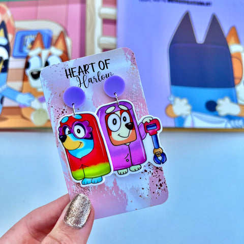 Aussie Dog Grannies Dangle Earrings