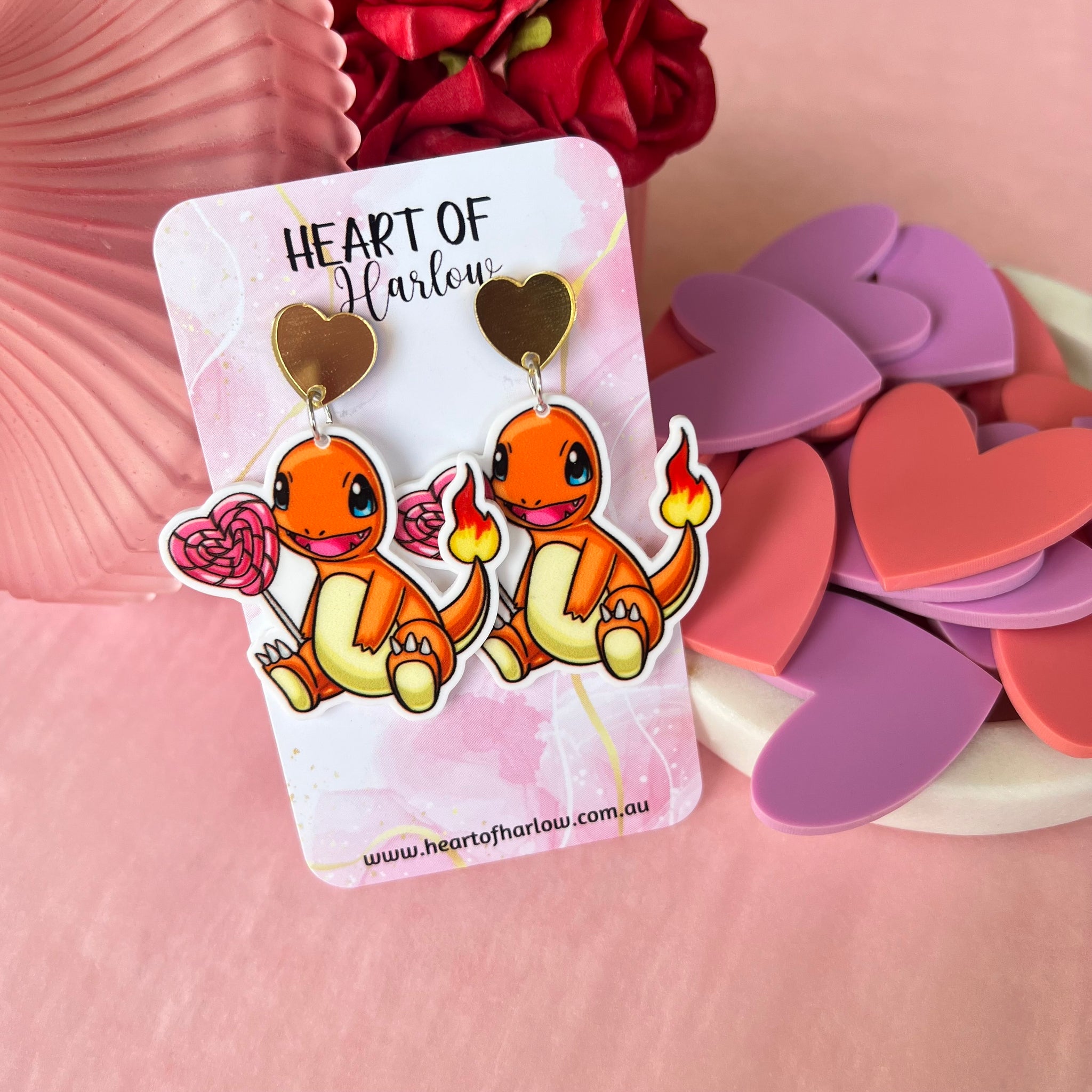 Valentine Fire Pocket Pal Dangle Earrings