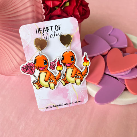 Valentine Fire Pocket Pal Dangle Earrings