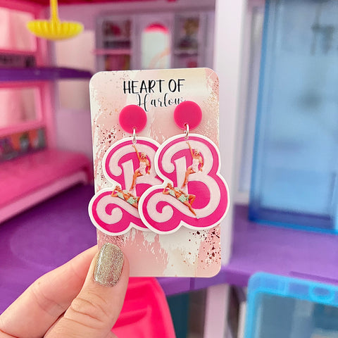 Fashion Doll Letter Dangle Earrings