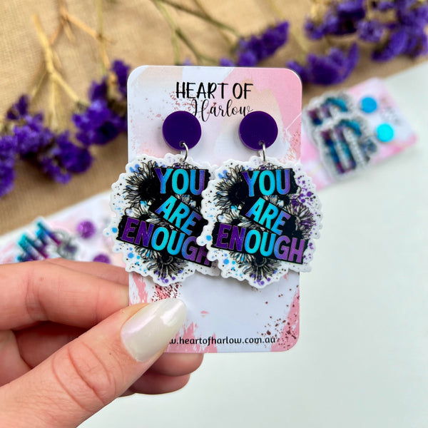 You Are Enough Dangle Earrings