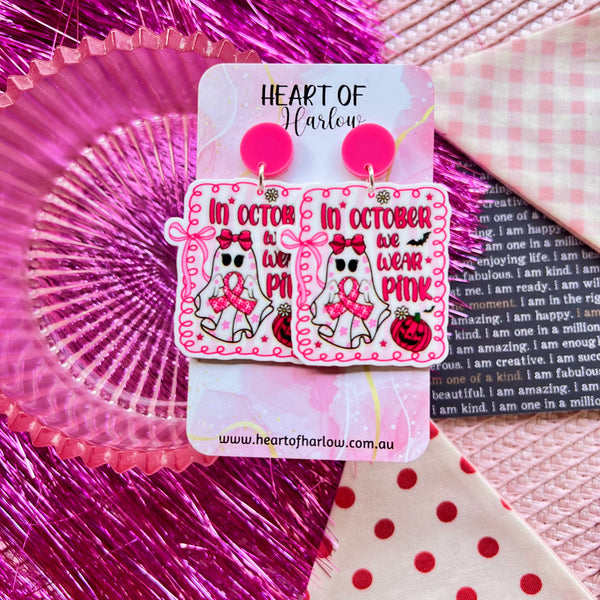 In October...PINK! Dangle Earrings
