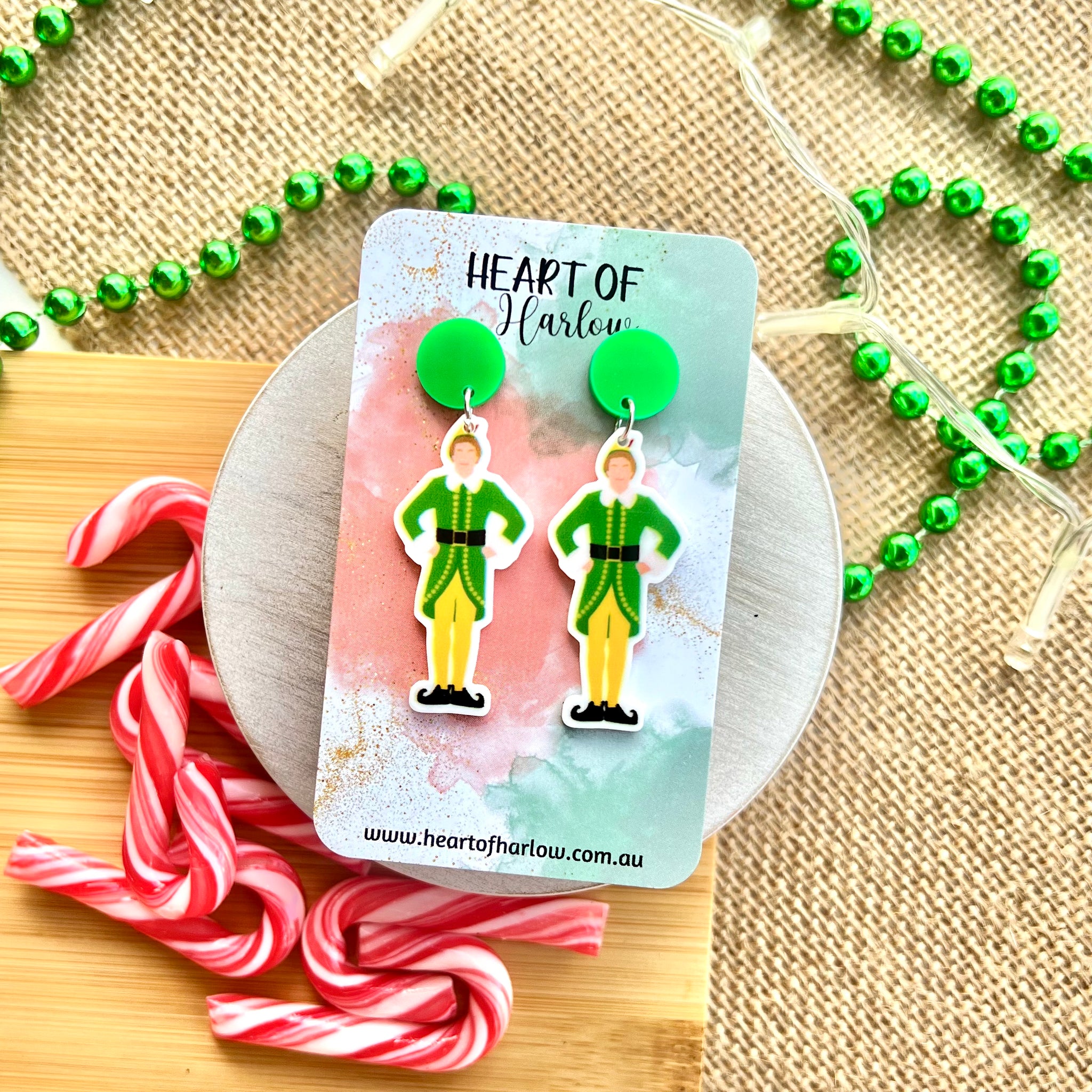 Buddy the Elf Cartoon Body Dangle Earrings