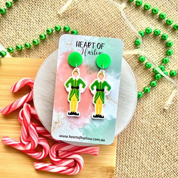 Buddy the Elf Cartoon Body Dangle Earrings