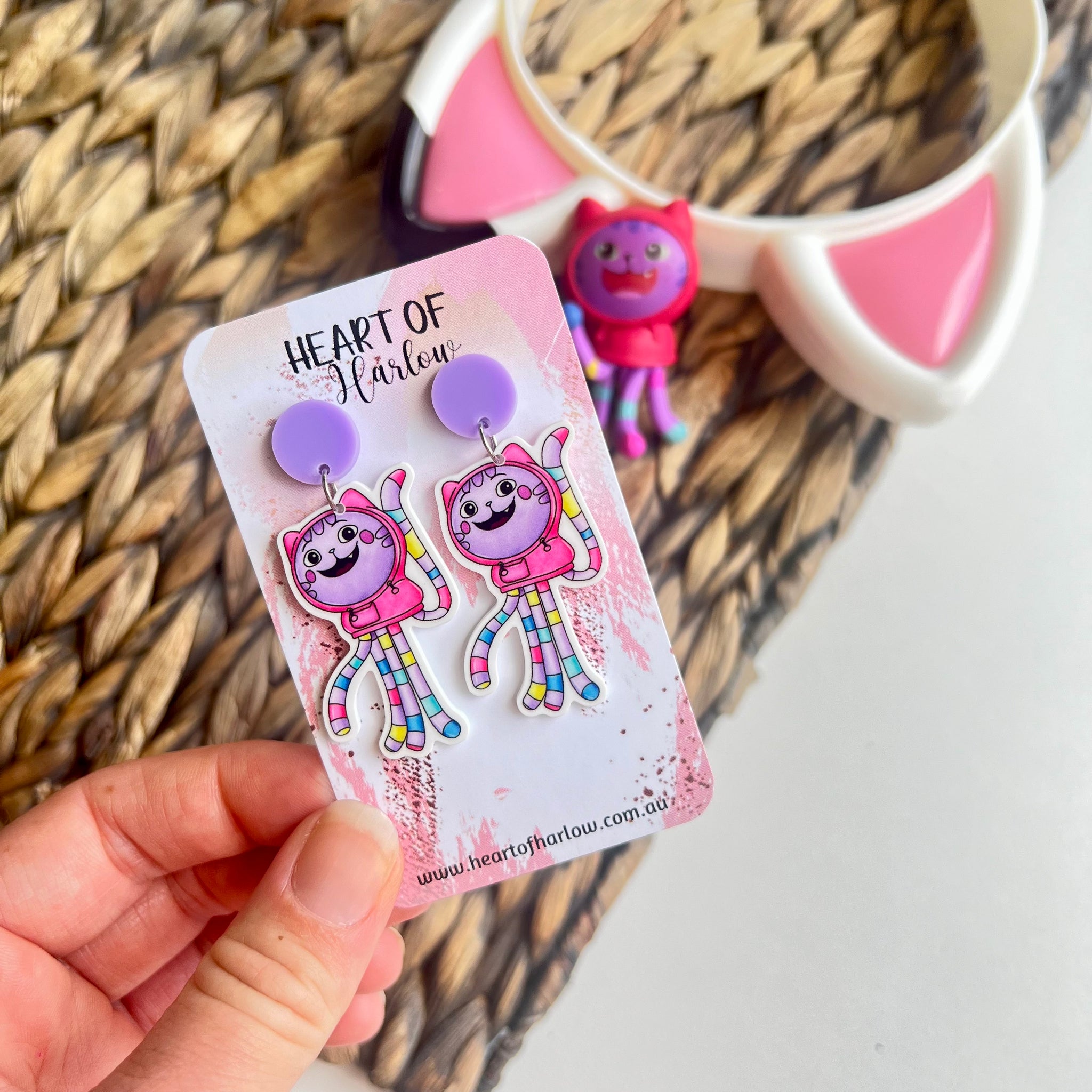 DJ Cat Dangle Earrings