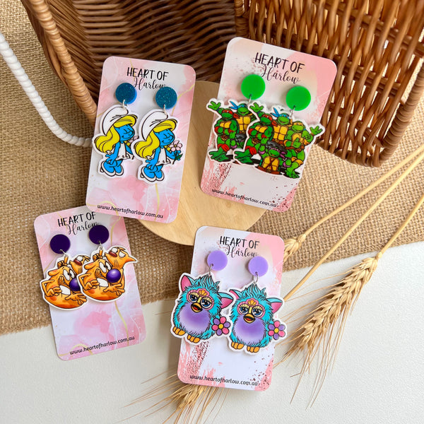 Furry Pet Dangle Earrings