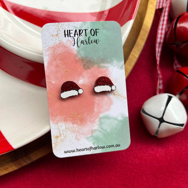 Santa Hat Studs