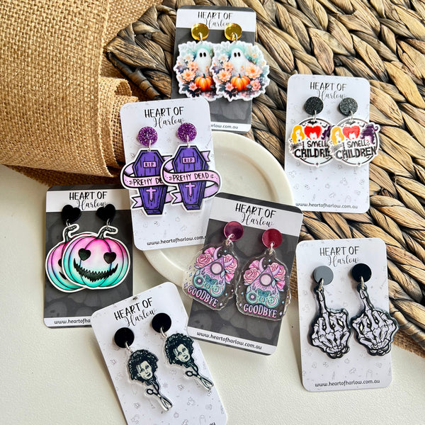 Pretty Dead Coffin Dangle Earrings