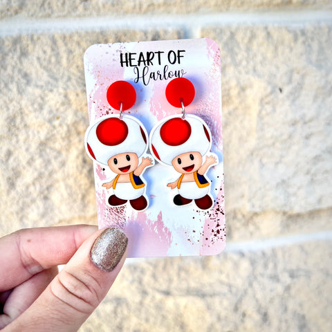 Mushroom Head Dangle Earrings