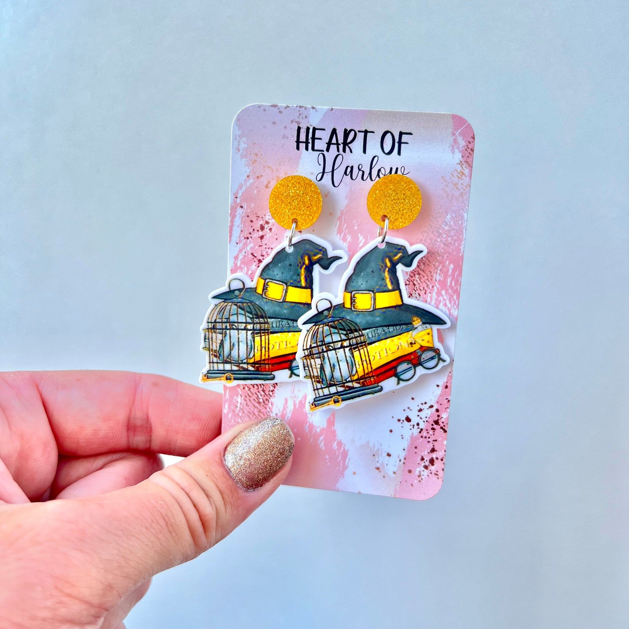 Yellow House Dangle Earrings