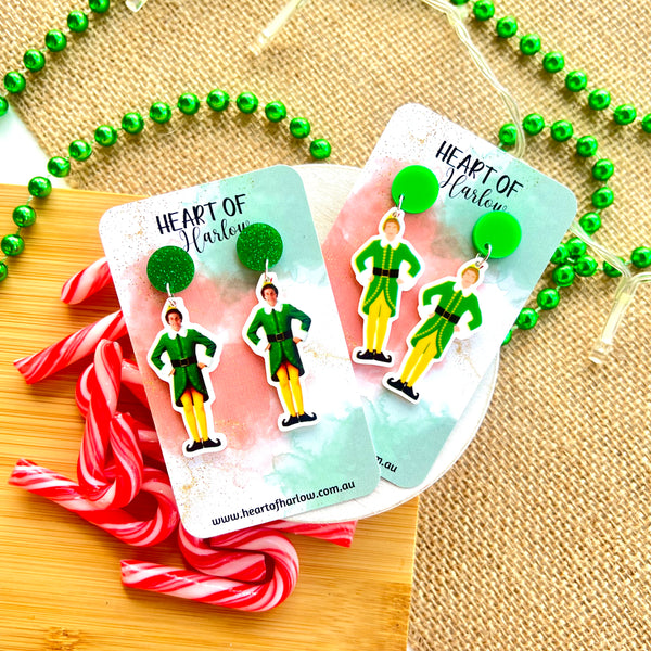 Buddy the Elf Cartoon Body Dangle Earrings