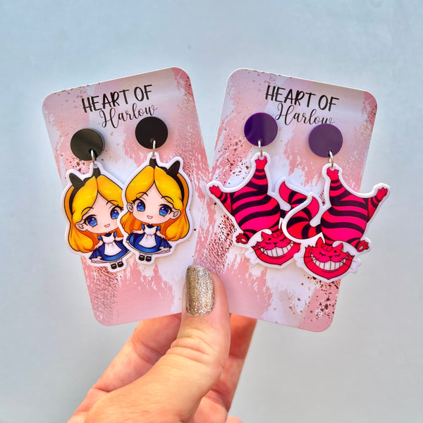 Wonderland Cat Dangle Earrings