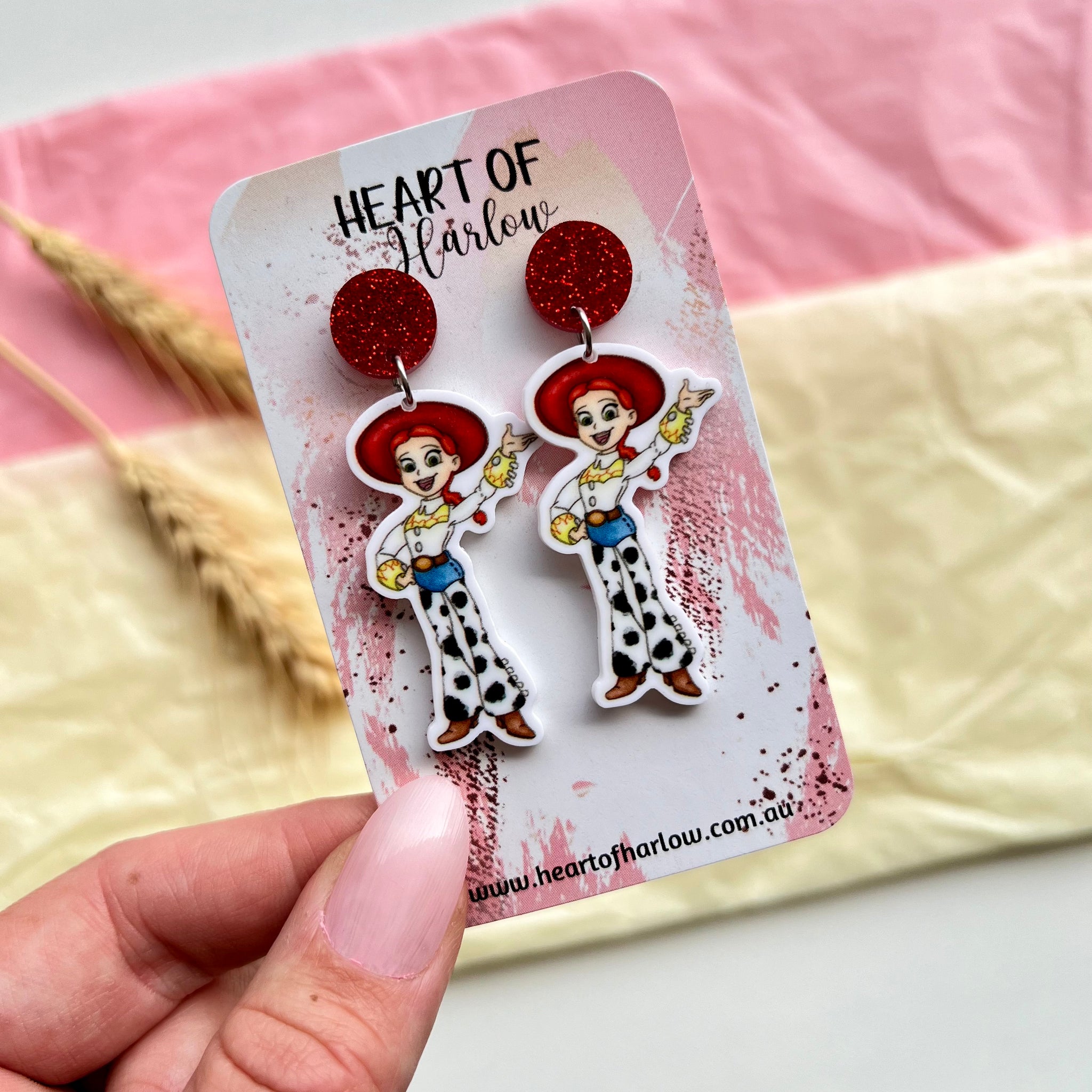 Toy Cowgirl Dangle Earrings