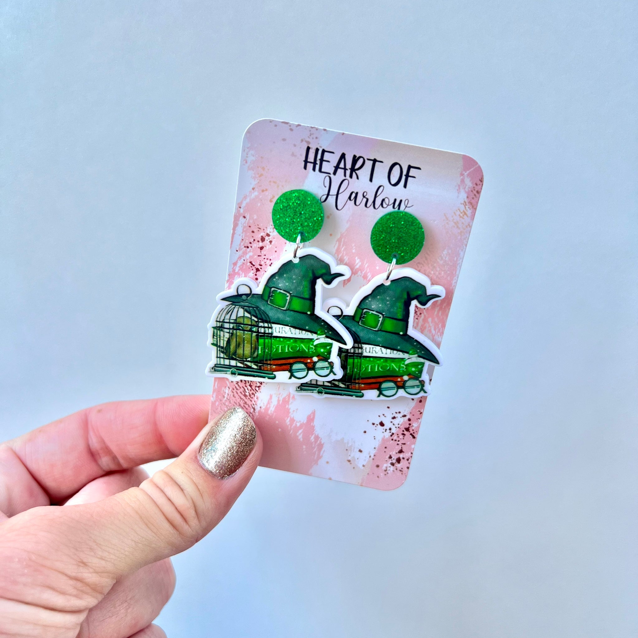 Green House Dangle Earrings