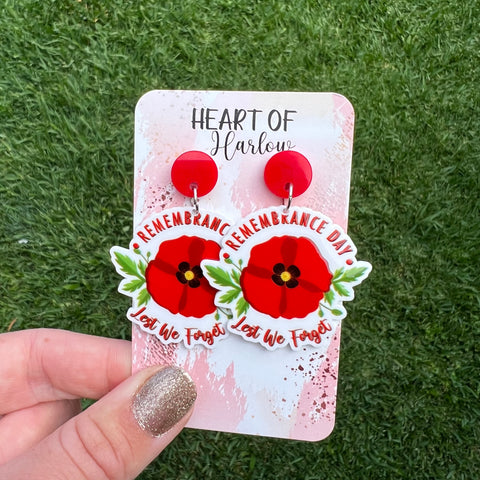 Remembrance Day Dangle Earrings