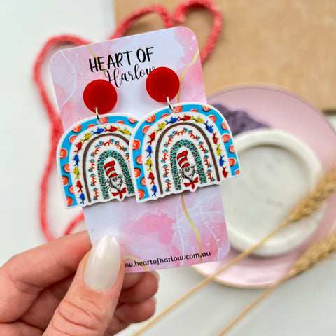 Cat Rainbow Dangle Earrings