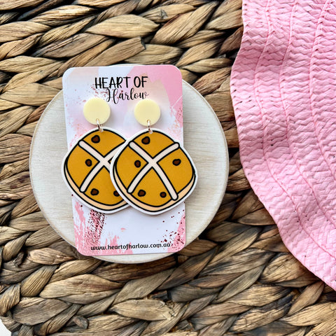 Hot Cross Buns Dangle Earrings