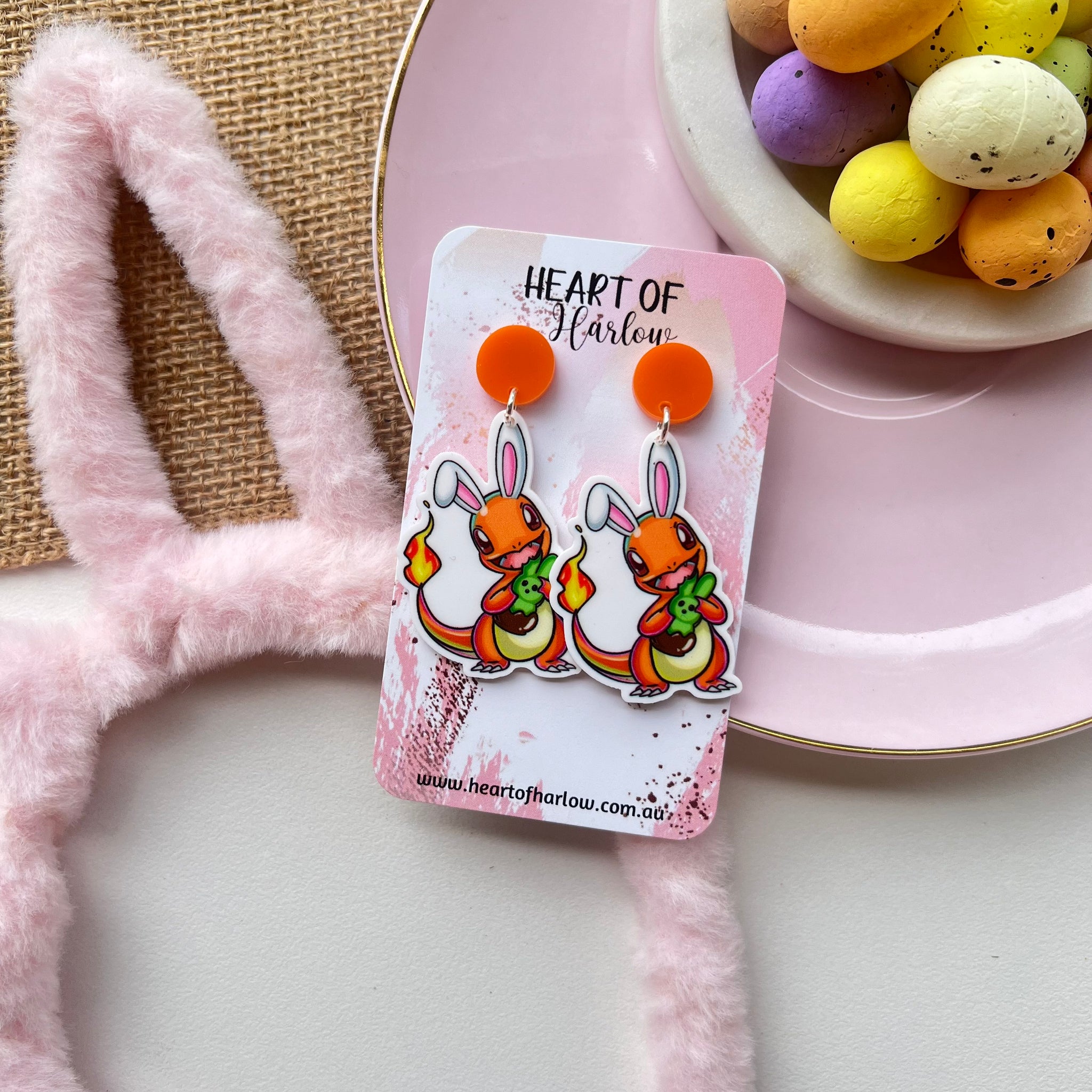 Easter Pocket Pal Fire Dangle Earrings